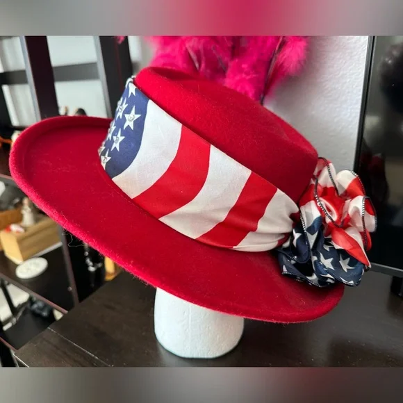 American Flag Red Wool Hat